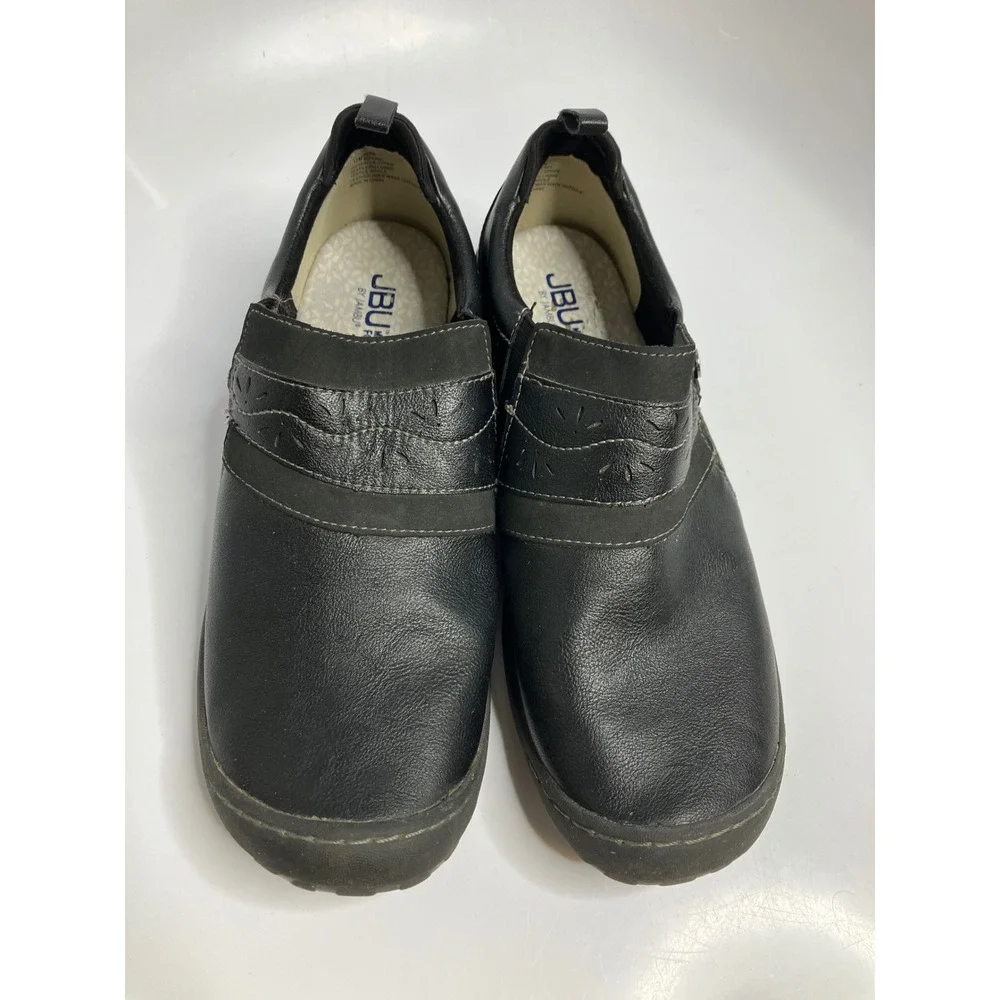 JBU Fern Slip On Loafers Womens 11M Black Excellent Memory Foam Comfort Shoes